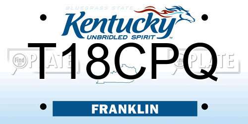 T18CPQ Kentucky License Plate
