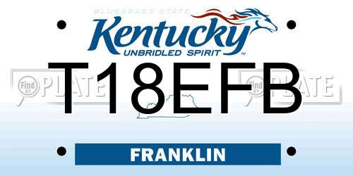 T18EFB Kentucky License Plate