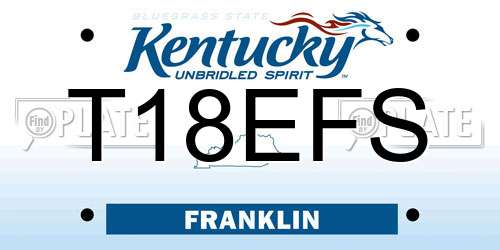 T18EFS Kentucky License Plate