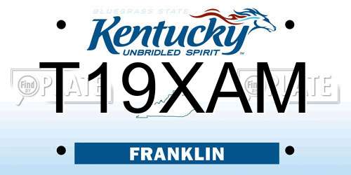 T19XAM Kentucky License Plate