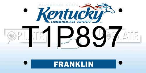 T1P897 Kentucky License Plate