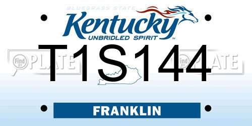 T1S144 Kentucky License Plate