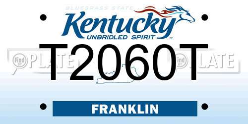 T2060T Kentucky License Plate