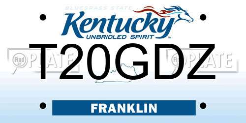 T20GDZ Kentucky License Plate