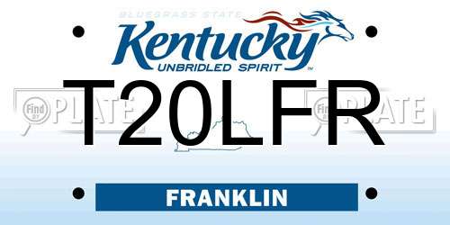T20LFR Kentucky License Plate