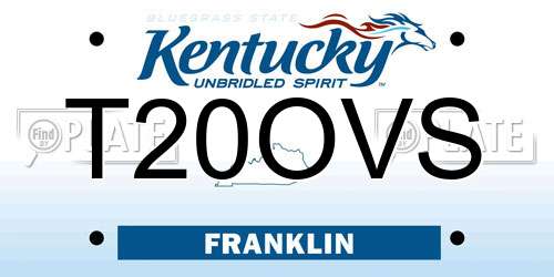 T20OVS Kentucky License Plate