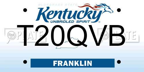 T20QVB Kentucky License Plate