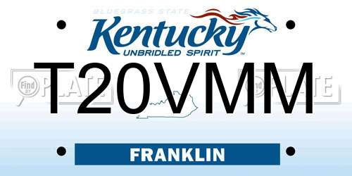 T20VMM Kentucky License Plate