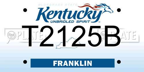 T2125B Kentucky License Plate