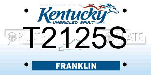 T2125S Kentucky License Plate