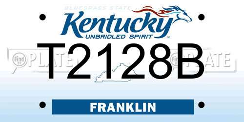 T2128B Kentucky License Plate