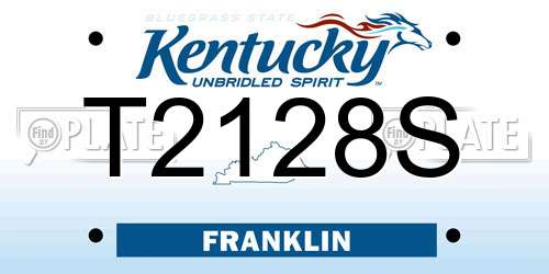 T2128S Kentucky License Plate