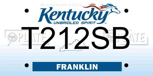 T212SB Kentucky License Plate