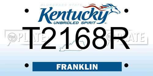 T2168R Kentucky License Plate
