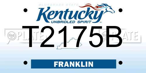 T2175B Kentucky License Plate