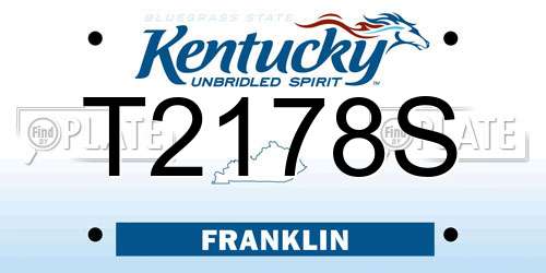 T2178S Kentucky License Plate