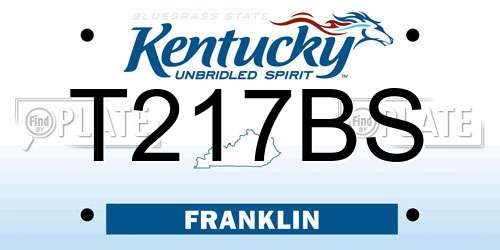 T217BS Kentucky License Plate