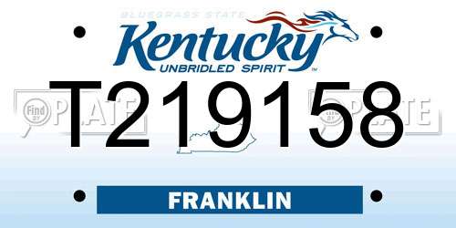 T219158 Kentucky License Plate