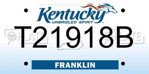 T21918B Kentucky License Plate