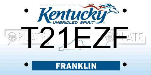 T21EZF Kentucky License Plate