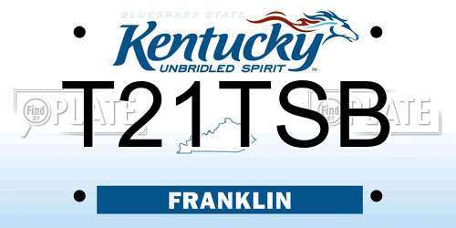 T21TSB Kentucky License Plate