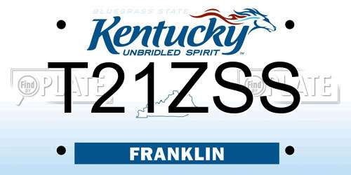 T21ZSS Kentucky License Plate