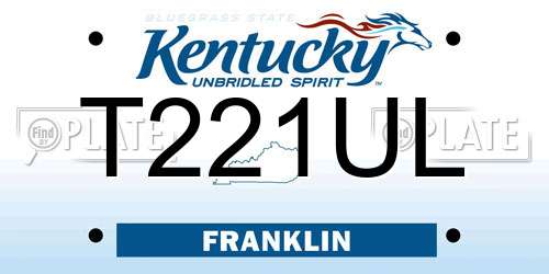 T221UL Kentucky License Plate