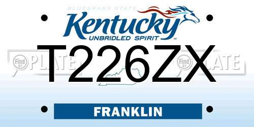 T226ZX Kentucky License Plate