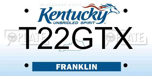 T22GTX Kentucky License Plate