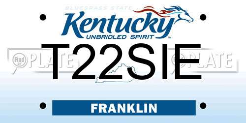 T22SIE Kentucky License Plate