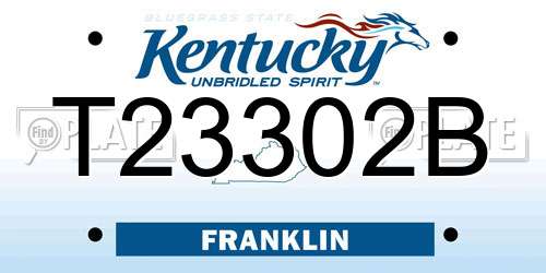 T23302B Kentucky License Plate