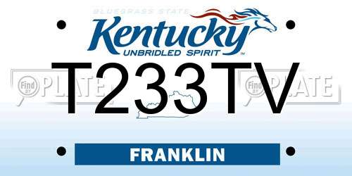 T233TV Kentucky License Plate