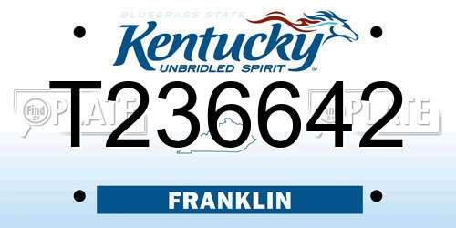 T236642 Kentucky License Plate