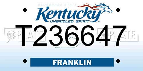 T236647 Kentucky License Plate