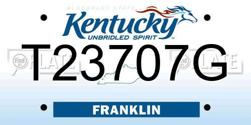 T23707G Kentucky License Plate