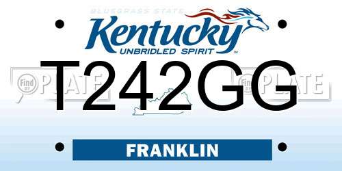 T242GG Kentucky License Plate