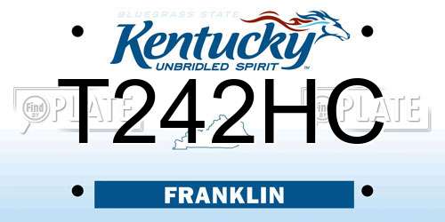 T242HC Kentucky License Plate