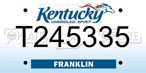 T245335 Kentucky License Plate