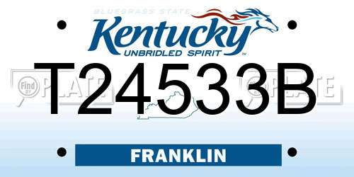 T24533B Kentucky License Plate