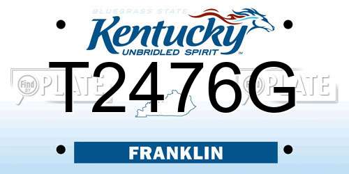 T2476G Kentucky License Plate