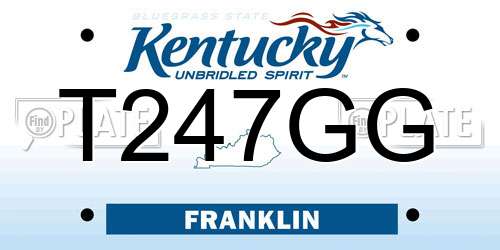 T247GG Kentucky License Plate
