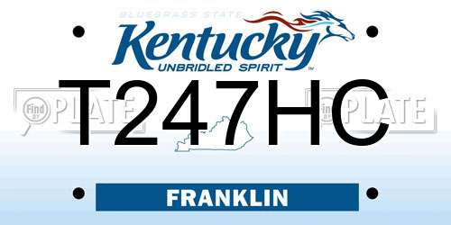 T247HC Kentucky License Plate