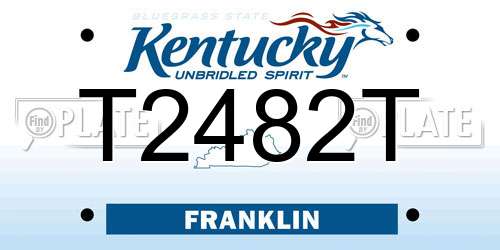 T2482T Kentucky License Plate