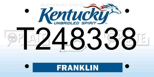 T248338 Kentucky License Plate