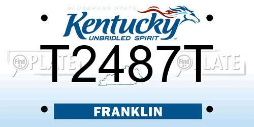 T2487T Kentucky License Plate
