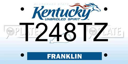 T248TZ Kentucky License Plate