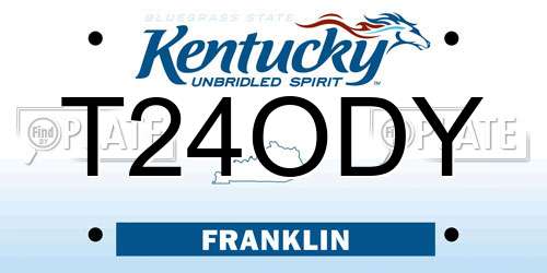 T24ODY Kentucky License Plate