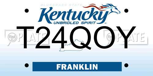 T24QOY Kentucky License Plate
