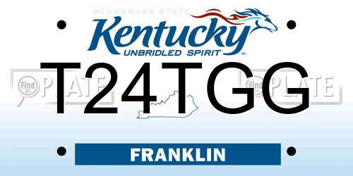 T24TGG Kentucky License Plate