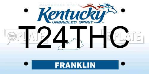 T24THC Kentucky License Plate